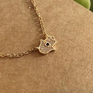 Hamsa golden short necklace